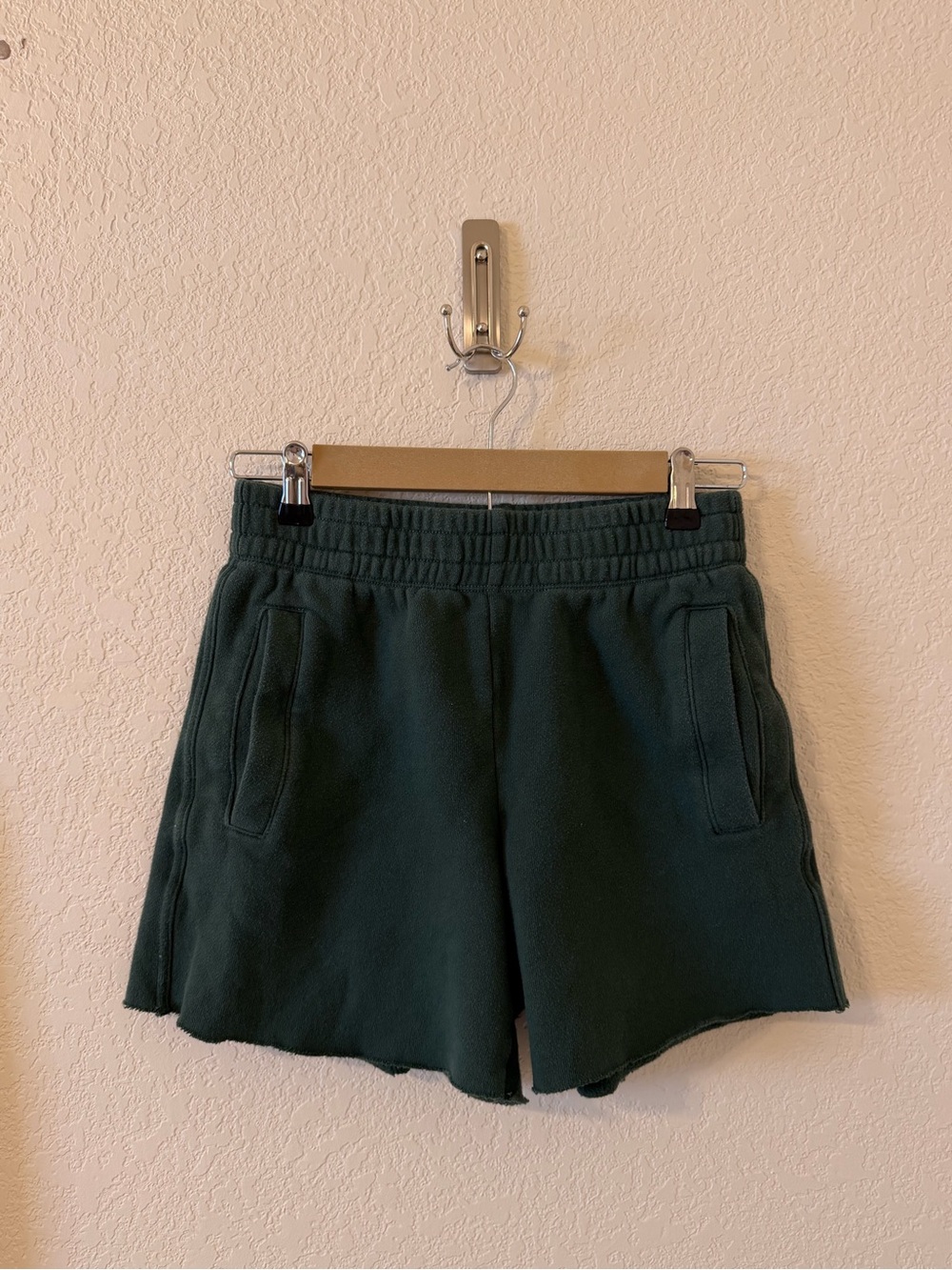 Women’s Forest Green Casual Elastic-Waist Shorts